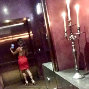 Akira low back red dress